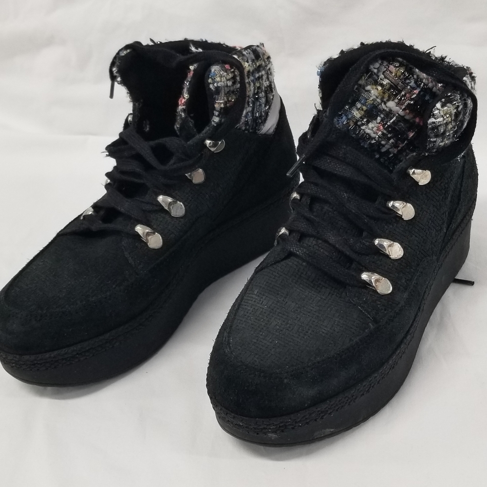 European Bama Brand Black Suede Boots